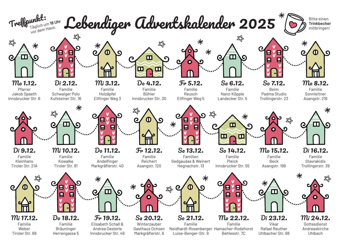 Lebendiger Adventskalender 2025 in Uhlbach & Obertürkheim